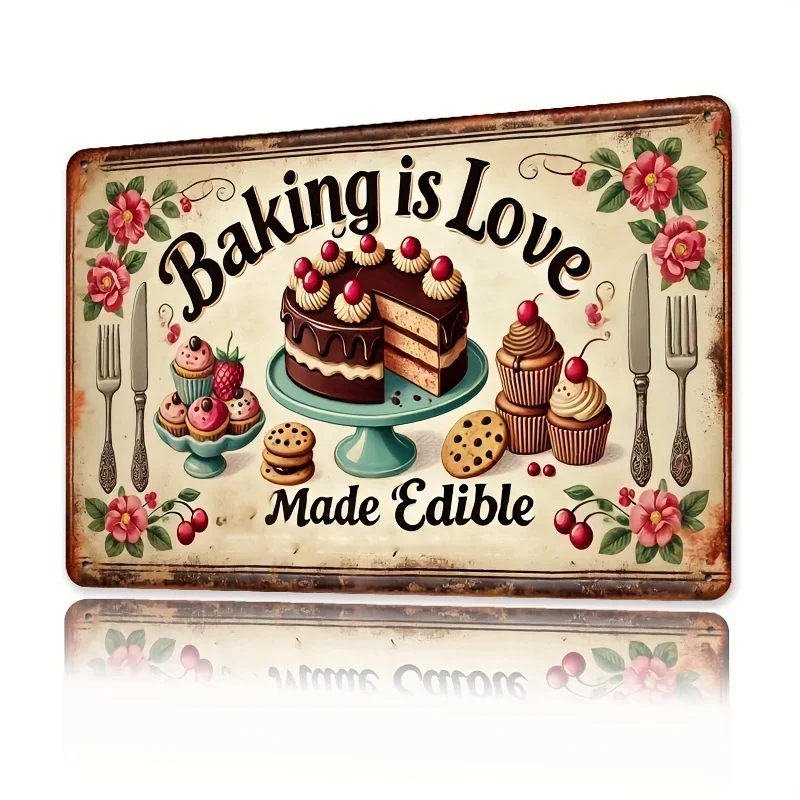Baking In Kitchen - Room Decor Vintage Baking is Love