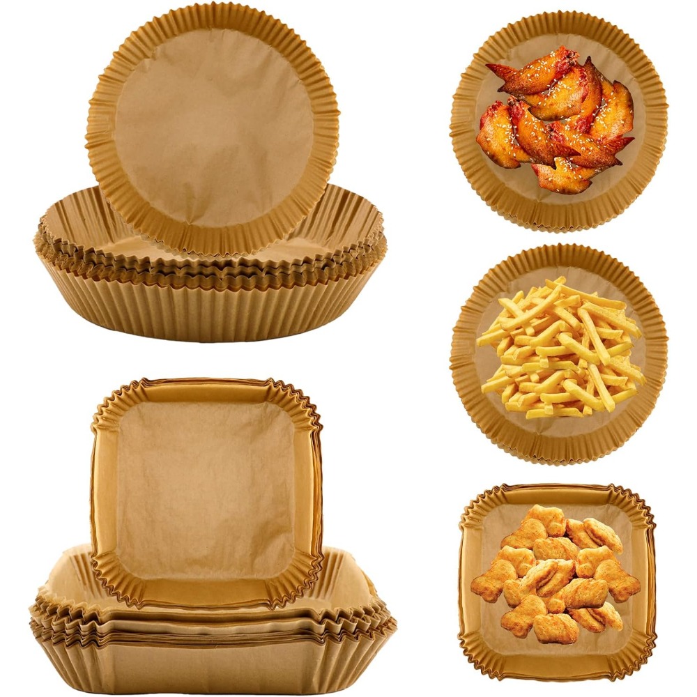 Kitchen Paper For Baking - 50/100pcs Air Fryer Disposable Paper Round/Square/Rectangle
