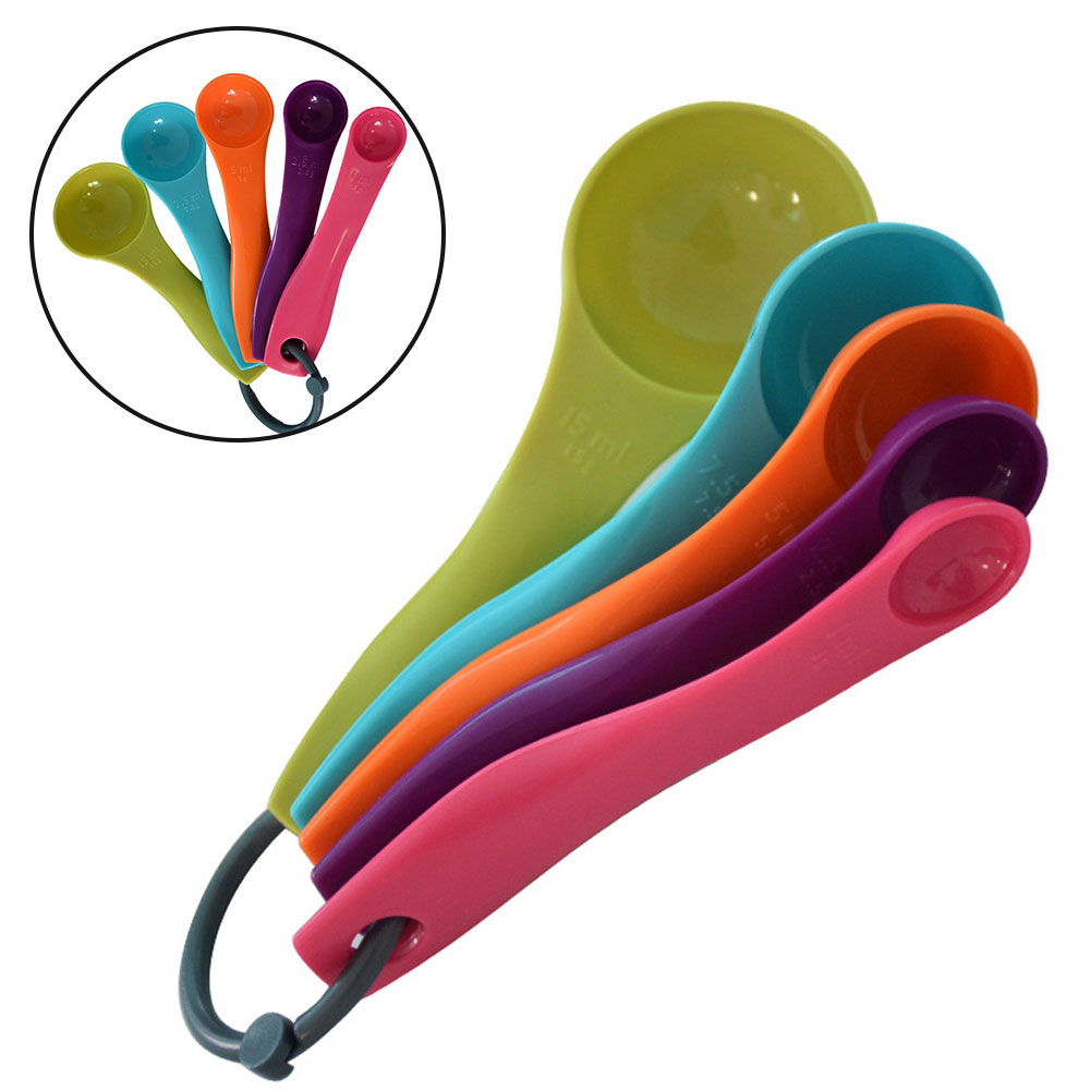 Kitchen Baking Kit - 5-Piece Colorful Salt Oil Spoon Lovely