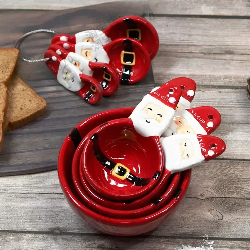 Kitchen Baking Kit - 4pcs Christmas Measuring Spoons Set, 3D