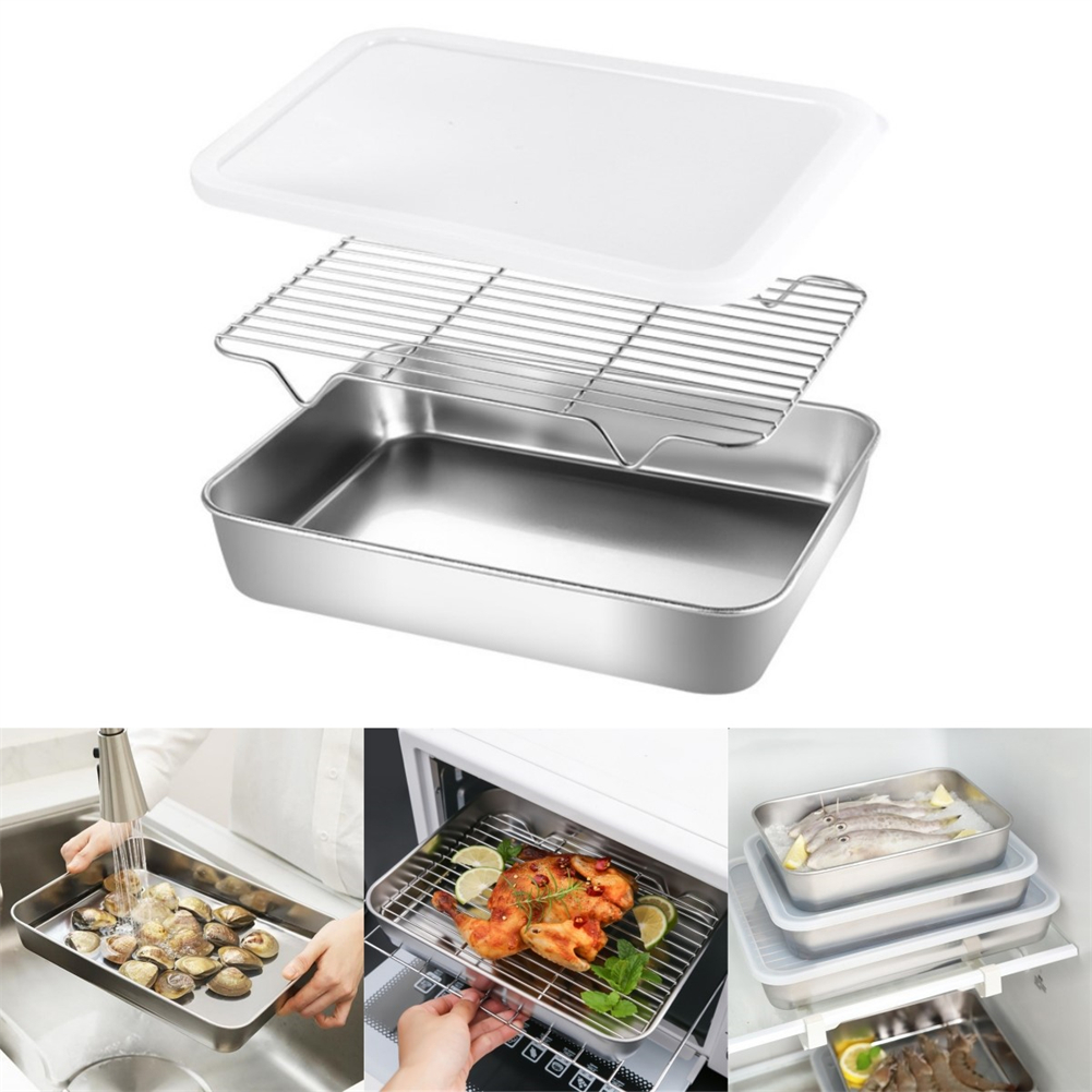 Kitchen Oven Baking Pans - Stainless Steel Baking Pan Tray With