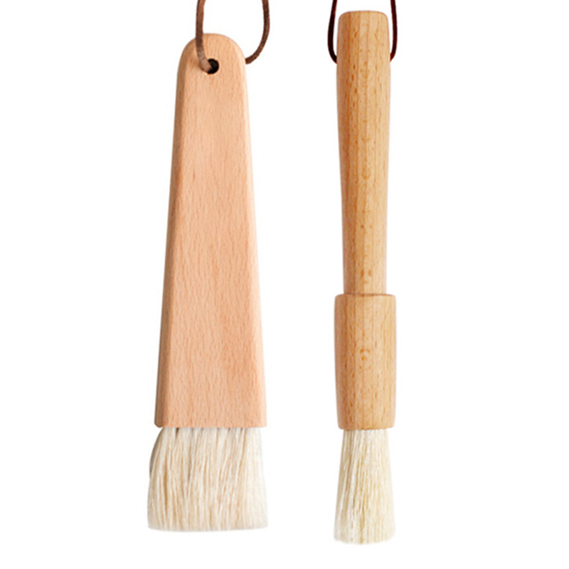 Kitchen Baking Brush - 2Pcs Kitchen Oil Brush Wood Handle