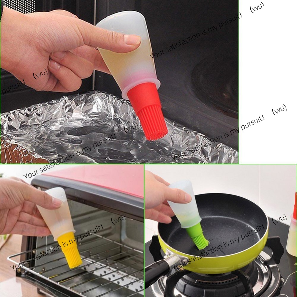 Pastry Brush Silicone - Portable silicone oil bottle with brush,