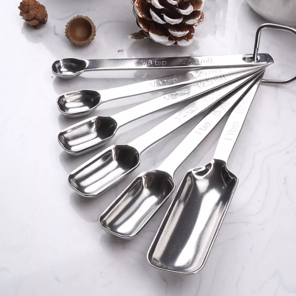 Kitchen Baking Scale - 6Pcs Stainless Steel Measuring Spoons with