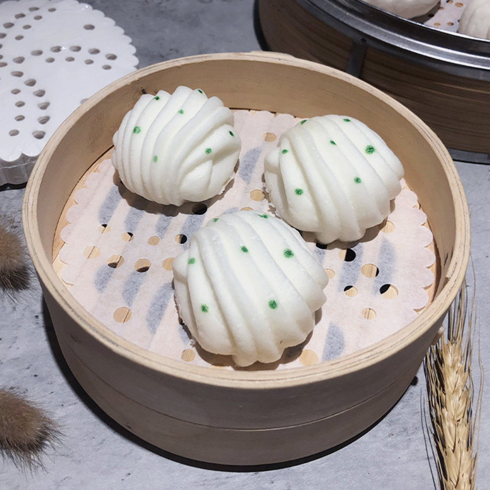 Kitchen Paper For Baking - 500Pcs Round Steaming Paper Waterproof Perforated