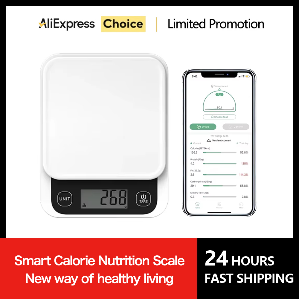 Kitchen Baking Scale - 5kg/0.1g/1g Smart Kitchen Scales Nutrition Scale