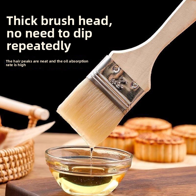 Wooden Handle Wool Brush Soft  - Kitchen Baking Brush recension och pris
