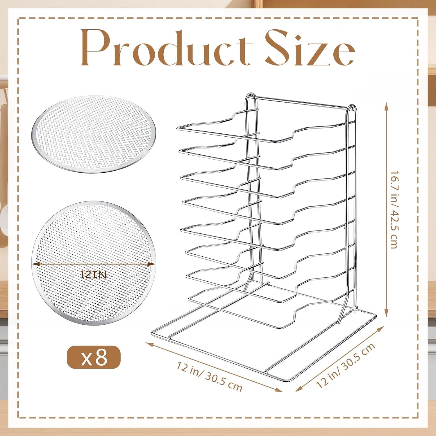 Pizza Rack 8 Tiered Stand With - Kitchen Baking Kit recension och pris