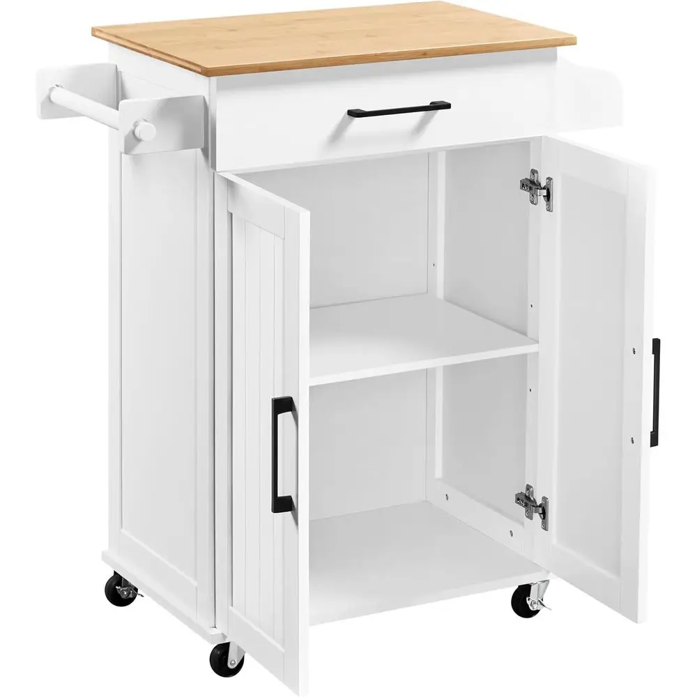 White Rolling Kitchen Cart wit - Kitchen Queen recension och pris
