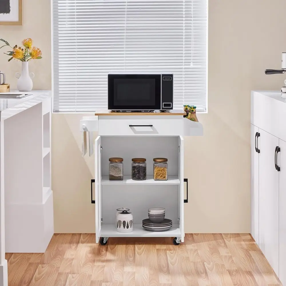 White Rolling Kitchen Cart wit - Kitchen Queen recension och pris