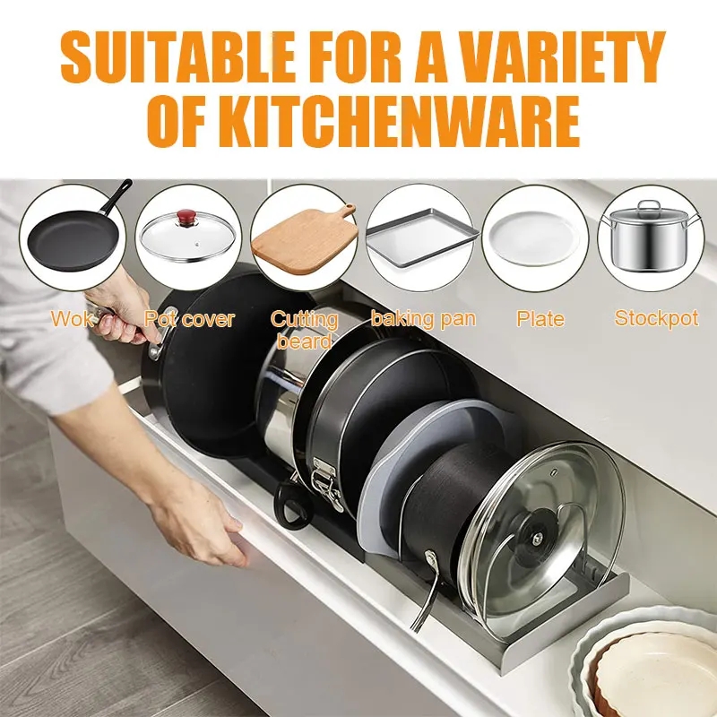 Expandable Pot Lid Organizer A - Kitchen Baking Pan Organizer recension och pris