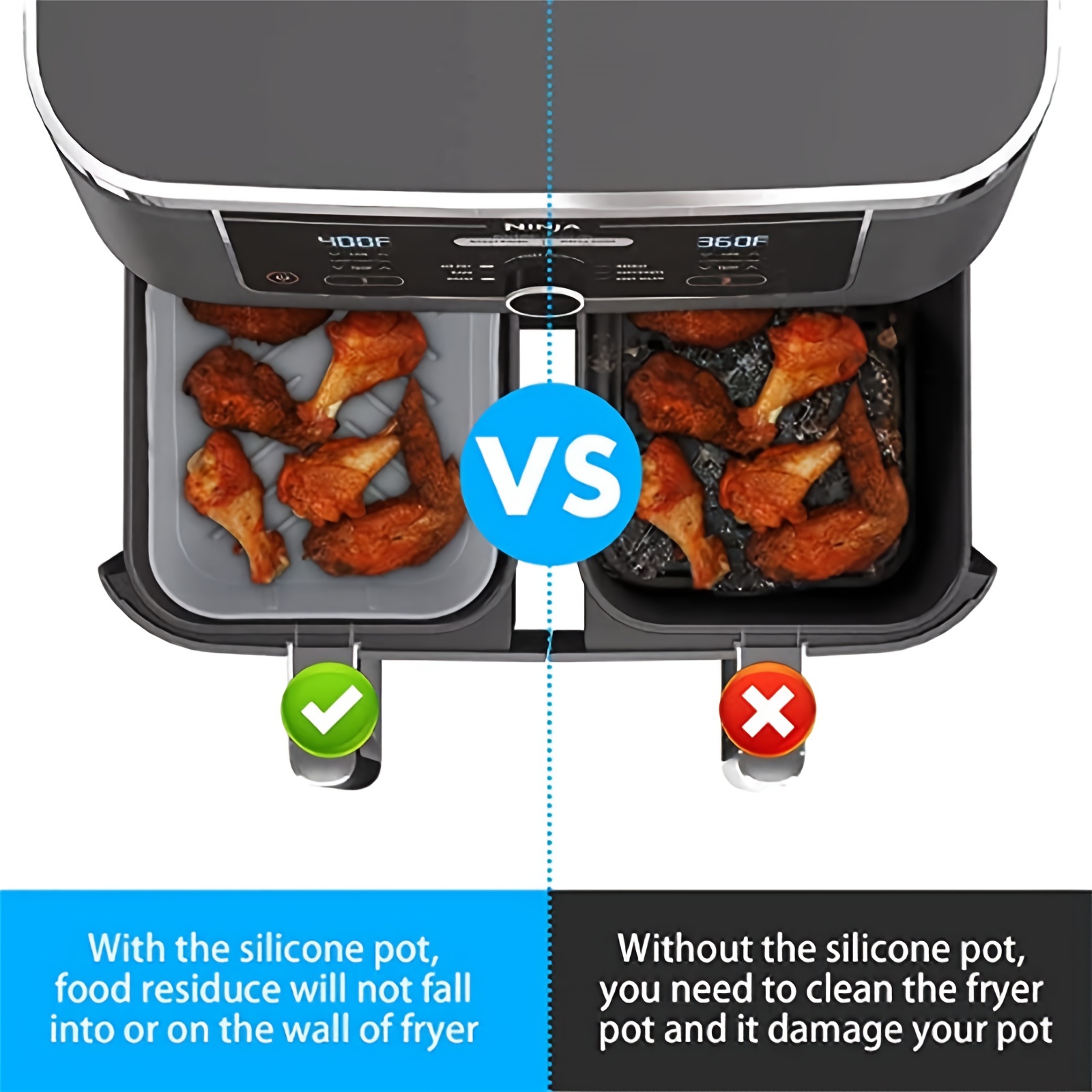 1/2Pcs Air Fryer Silicone Tray - Kitchen Oven Baking Pans recension och pris