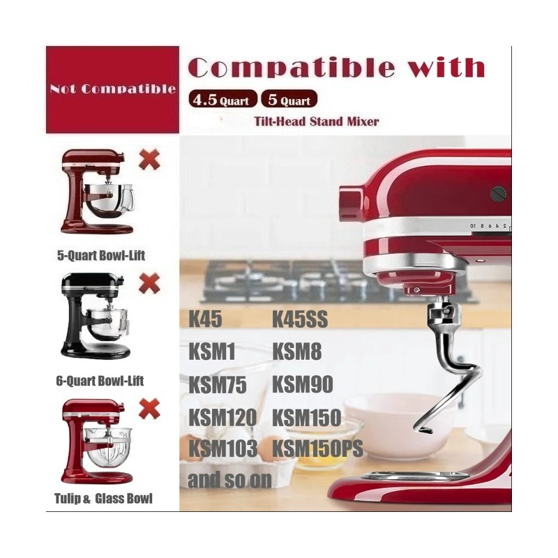 Stainless Steel Spiral Dough H - Kitchenaid Mixer Hand Mixer recension och pris